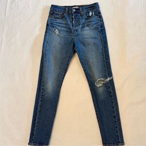 Levi's Wedgie Skinny Blue Distressed Skinny Jeans